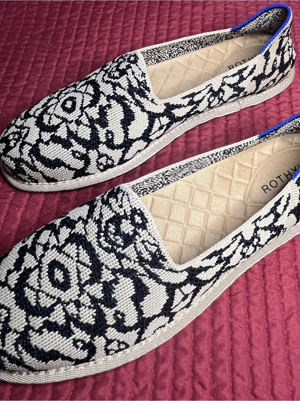 Rothy's The Cruiser Loafer in Espresso Bloom Knit Slip On Flats Size 10 *EUC*